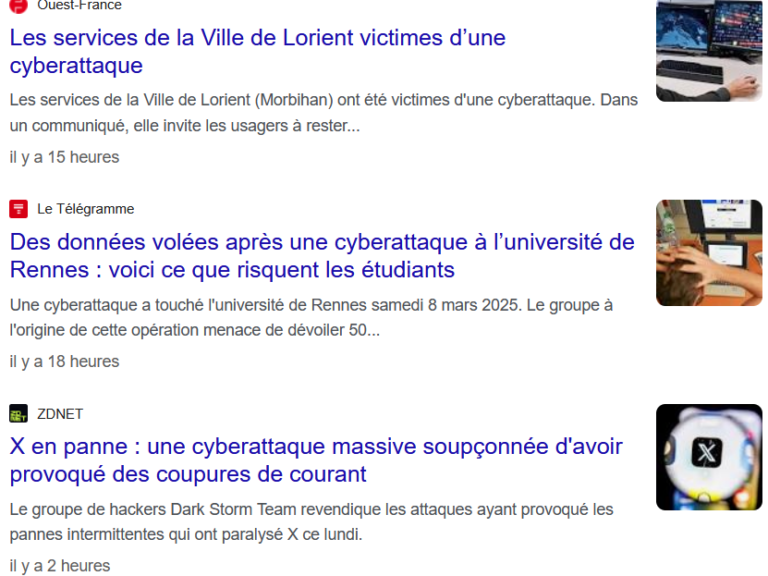 Préparation cyberattaque cette image montre les cyberattaque du mois de mars