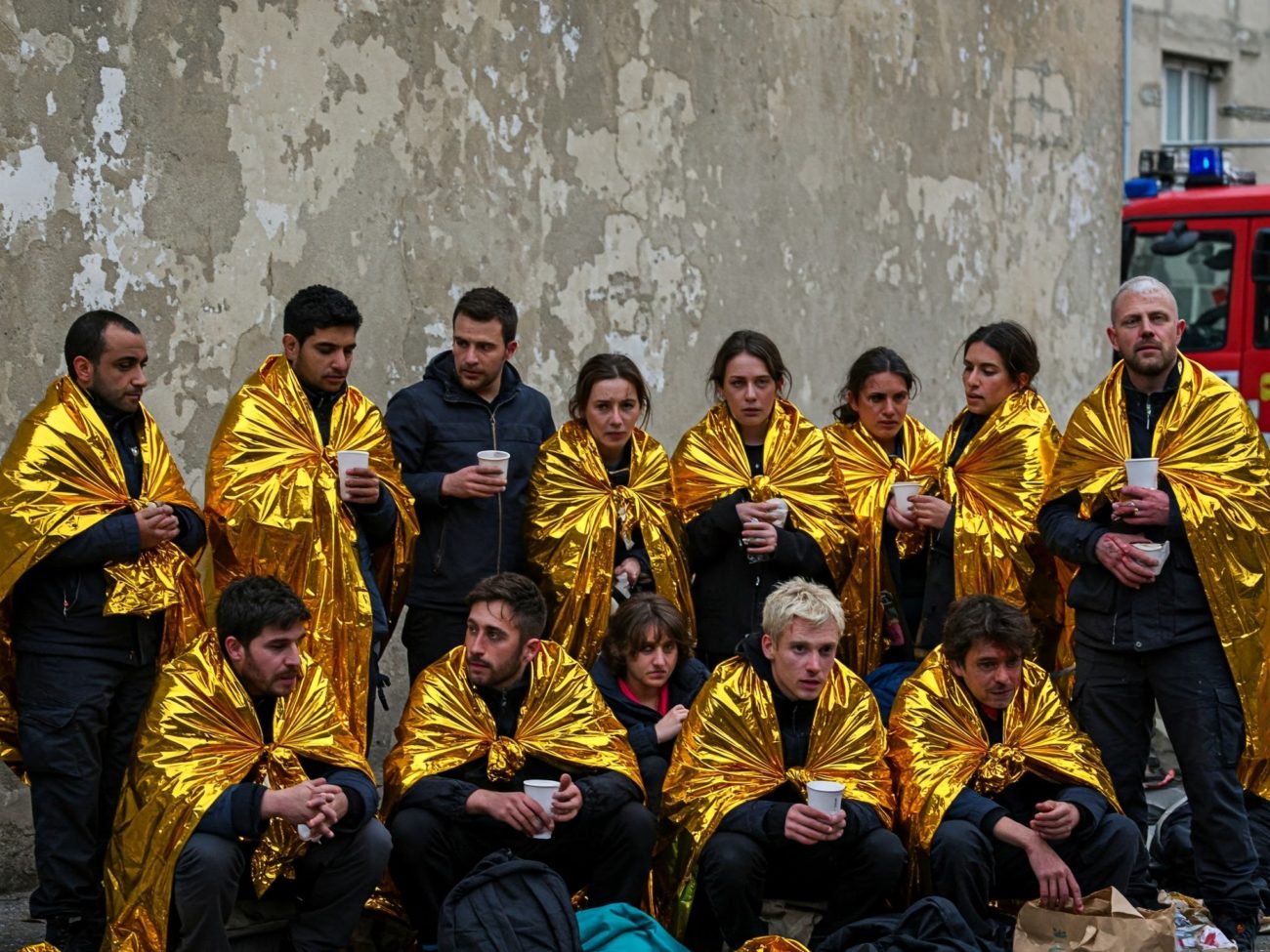 Étudiants jouant le rôle de victime pour un exercice de gestion de crise ORSEC