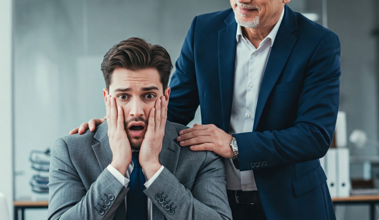 un homme panique à la survenue d'une crise, le second applique le plan de gestion de crise sereinement.